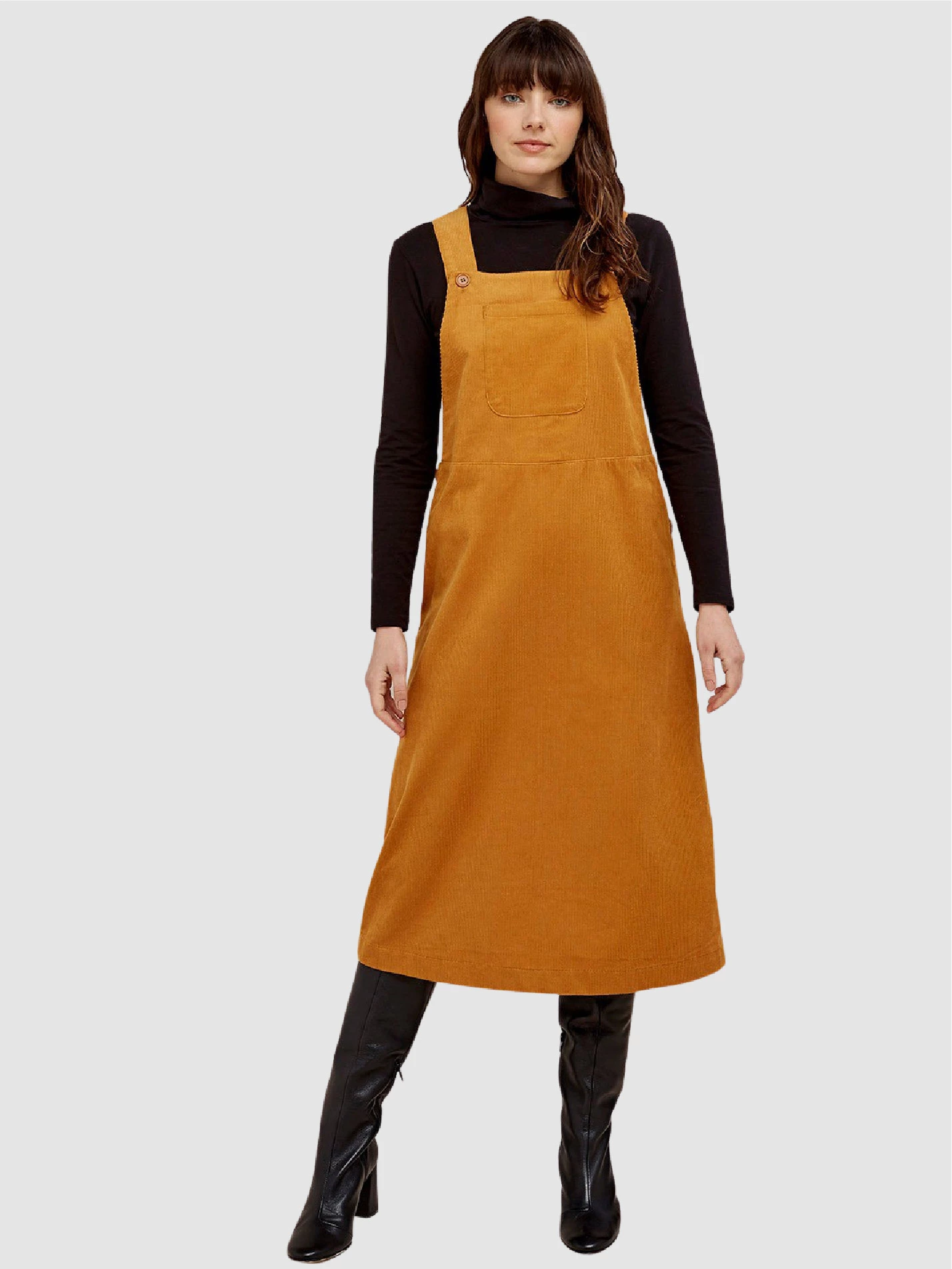 Mustard cord sale pinafore dress