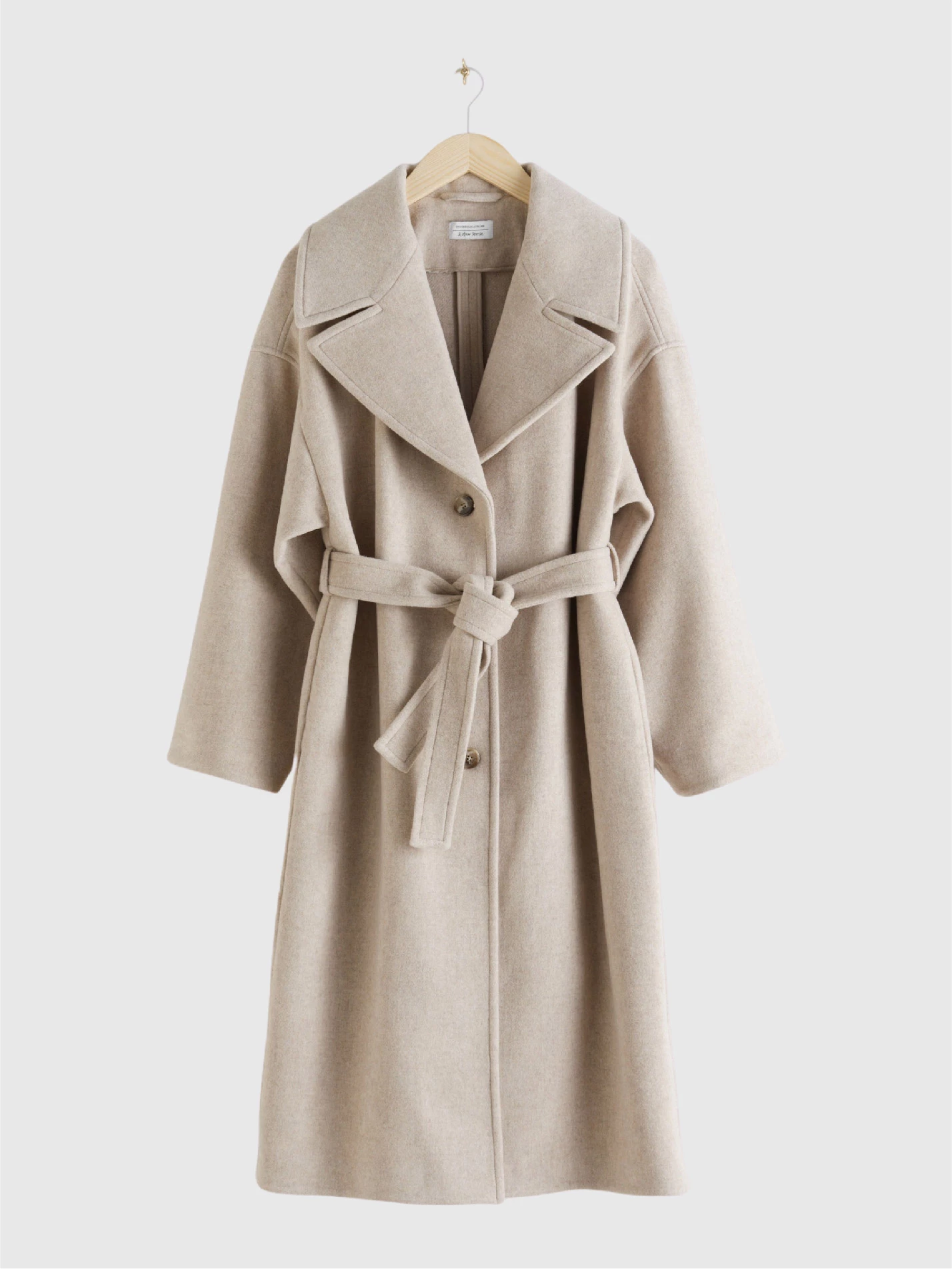 Other stories oversized cheap belted wool coat