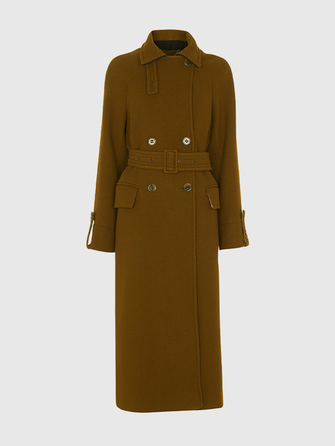 whistles belted wool trench coat