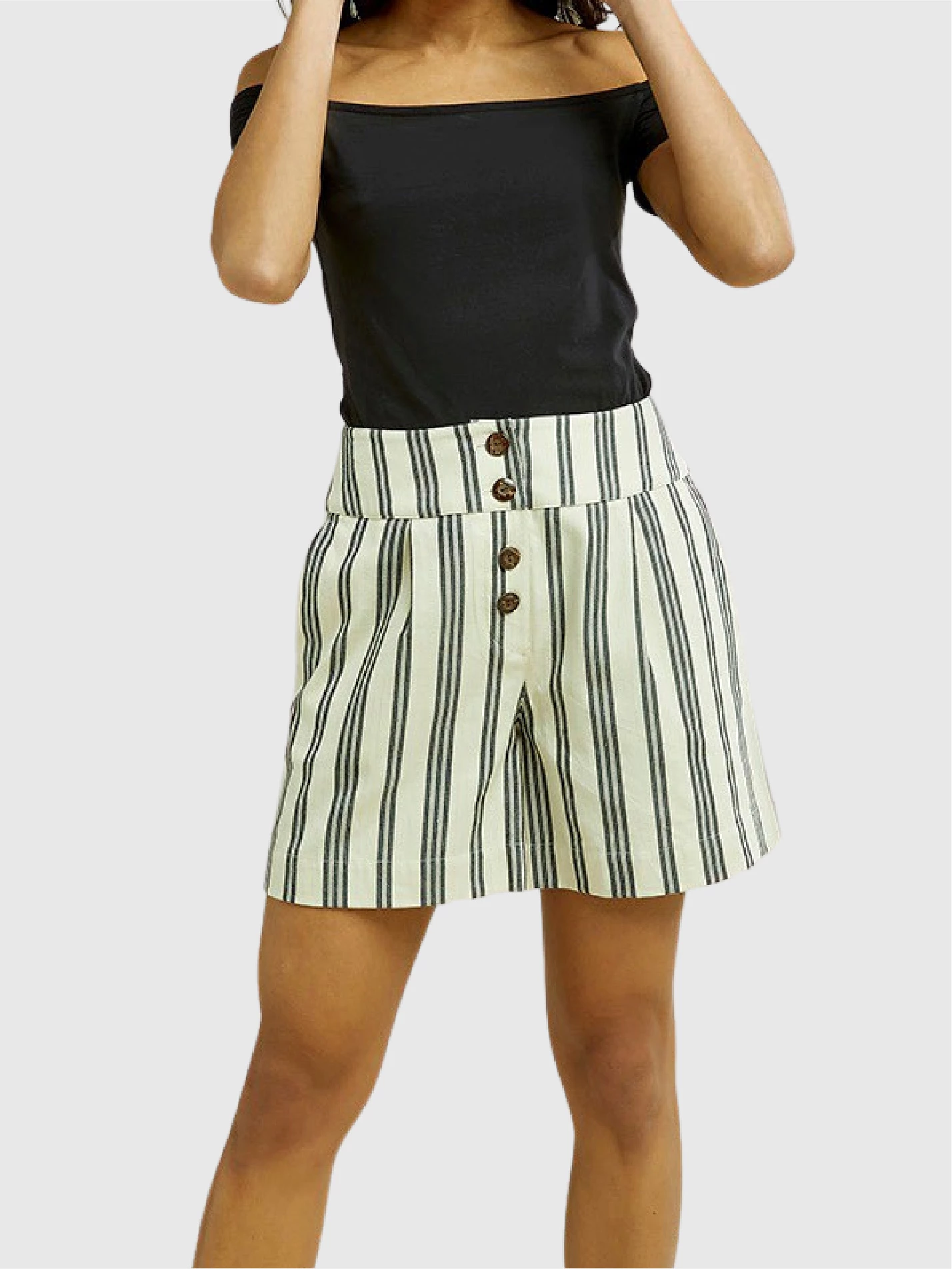 High waisted clearance striped shorts